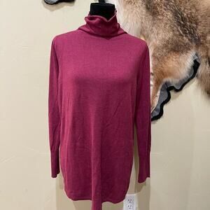 NIC + ZOE Turtle Neck Tunic Sweater‎ Cranberry